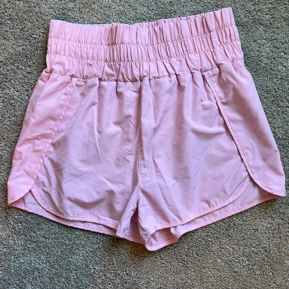 Pink Lily Pants - Pink lily athletic shorts - light pink